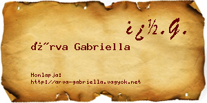 Árva Gabriella névjegykártya